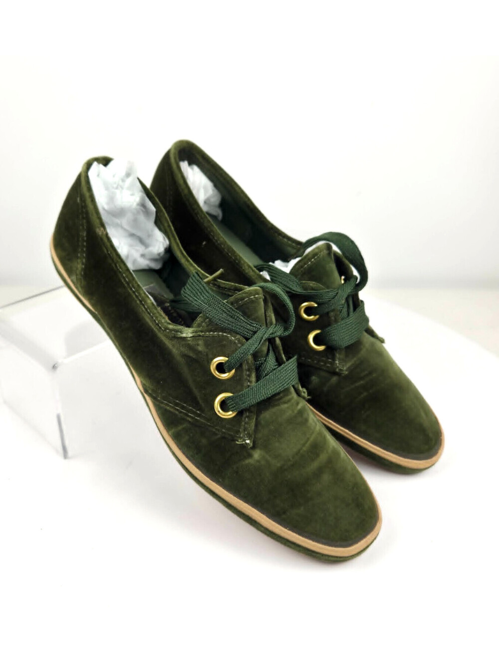 Sperry Olive Green Suede Lace-Up Shoes Size 8
